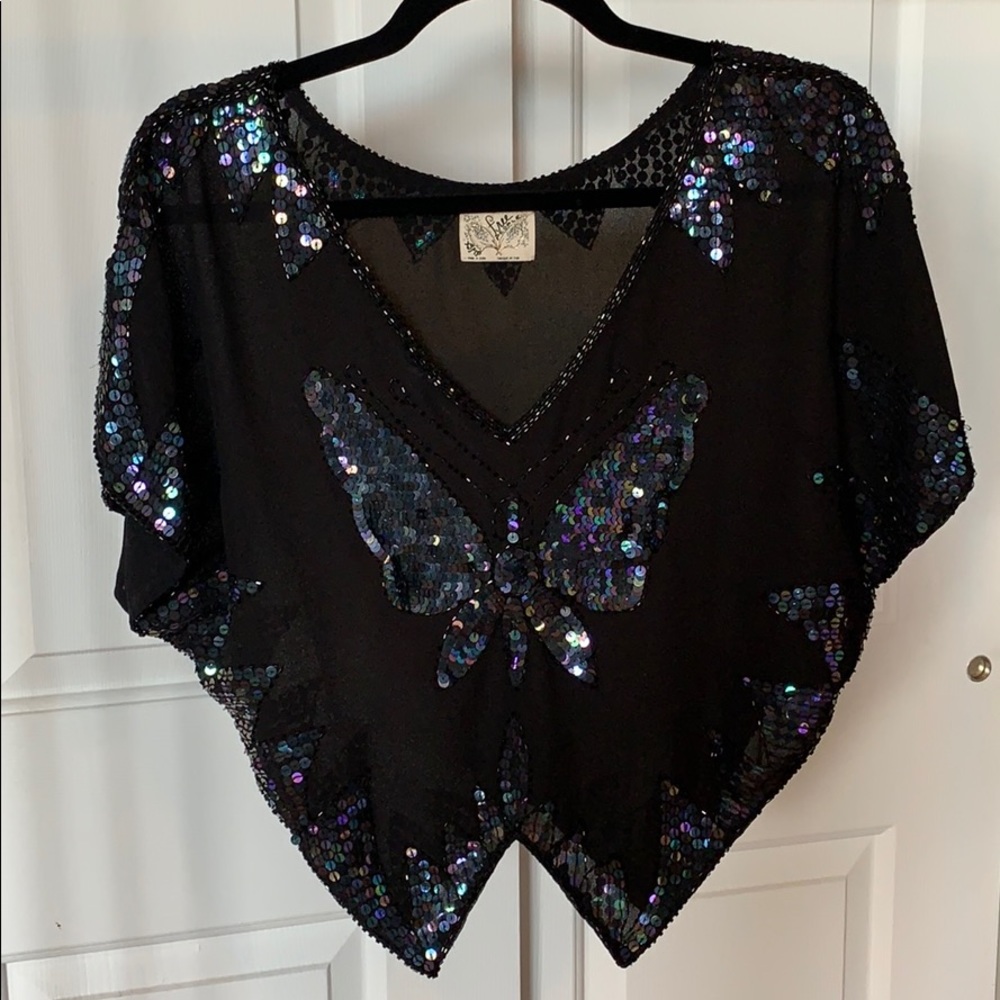 Free People Sequin Blouse